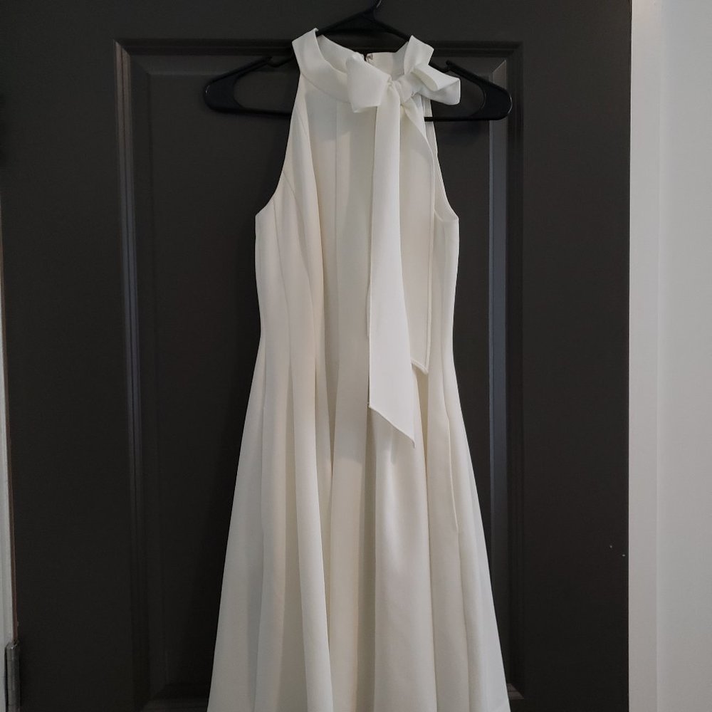 Vince Camuto Halter Tie A-Line Dress in Ivory